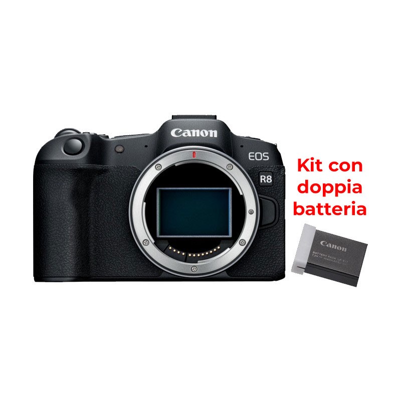 Canon Eos R8 con seconda batteria LP-E17