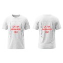 T-shirt bianca con stampa fronte-retro personalizzata