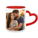 Tazza con manico a cuore personalizzata con foto