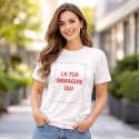 T-shirt bianca con stampa fronte personalizzata