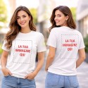 T-shirt bianca con stampa fronte-retro personalizzata