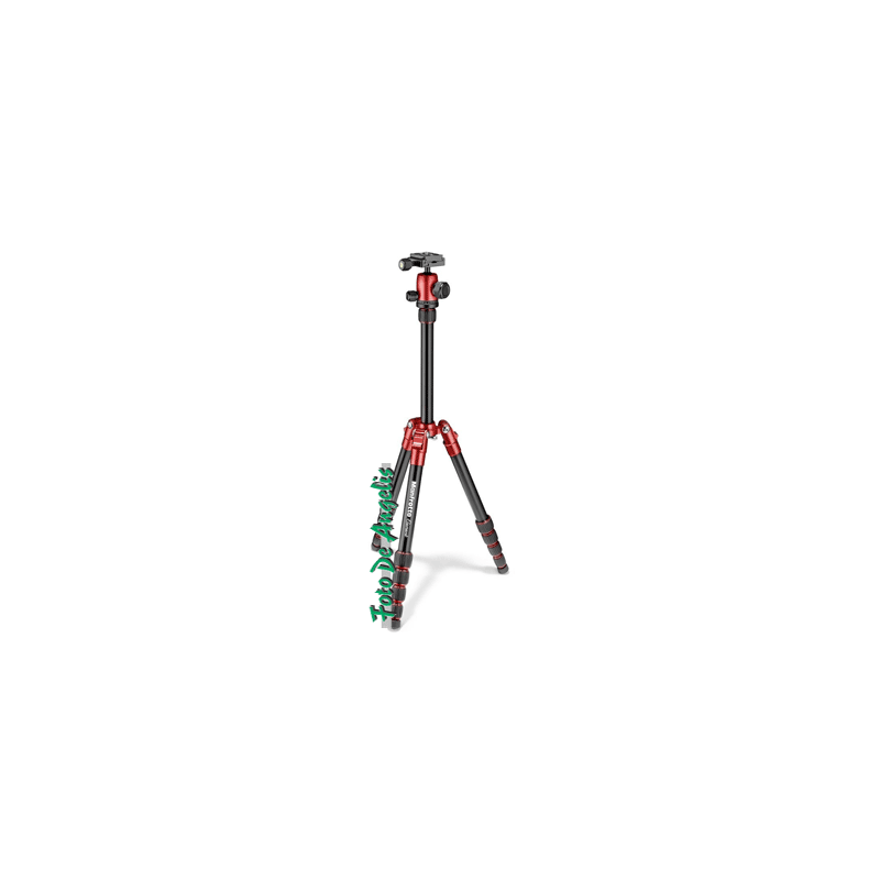Manfrotto Element Traveller Treppiede Rosso – Compatto E Leggero Per Viaggi, Altezza Max 134cm