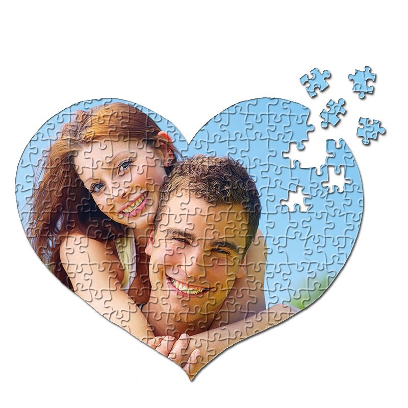 Puzzle a cuore personalizzato con foto