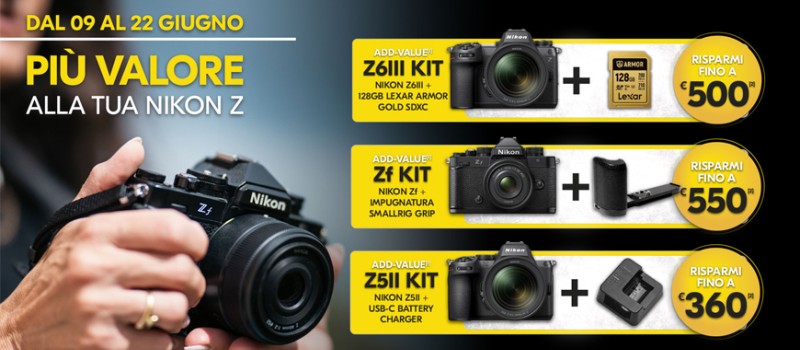Nikon Add-Value promozione più valore alla tua Nikon Z fino al 22 giugno 2025