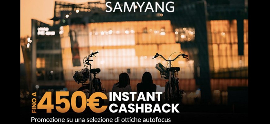 Samyang sconto in cassa ottiche autofocus fino a € 450 scade il 31 agosto 2025