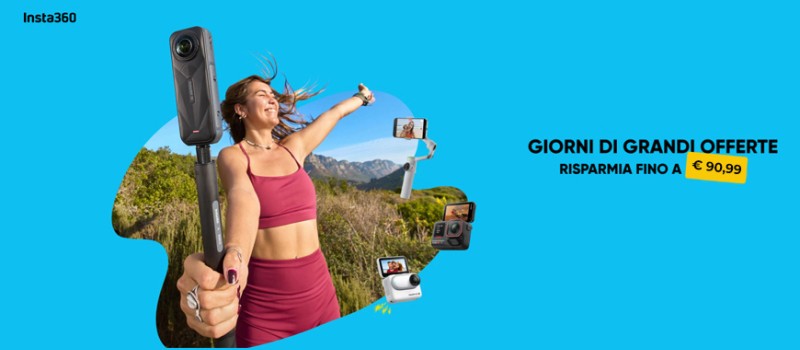 Insta360 sconto in cassa fino al 31 agosto 2025