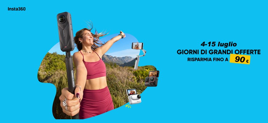 Insta360 sconto in cassa fino al 15 luglio 2025