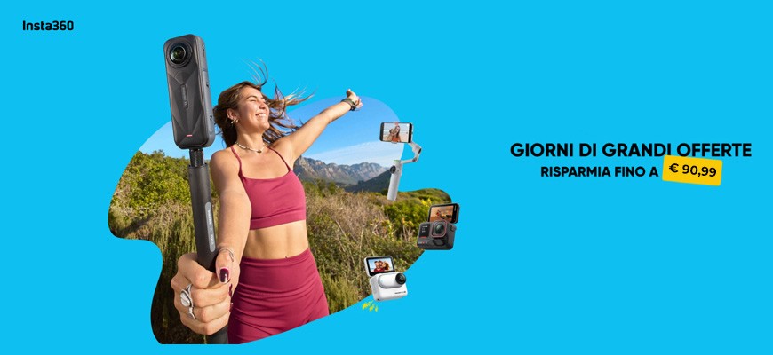 Insta360 sconto in cassa fino al 31 agosto 2025
