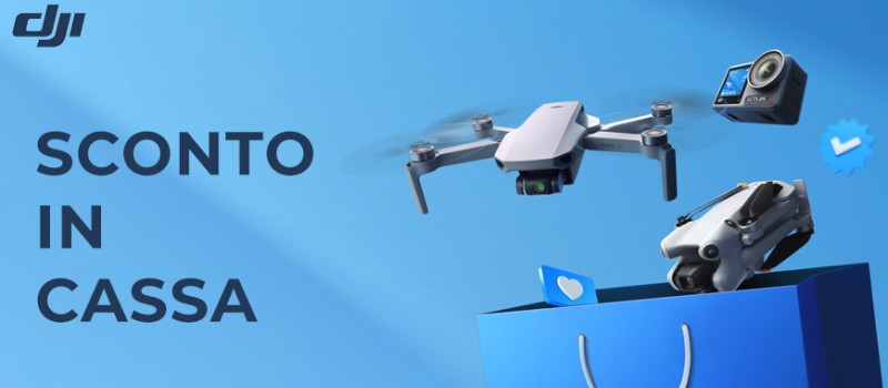 Dji sconto in cassa su una selezione di prodotti fino al 22 luglio 2025