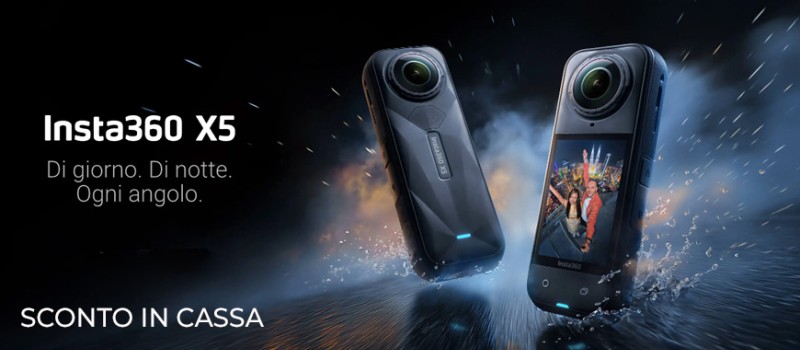 Insta360 promo X Essential Bundle sconto in cassa fino al 08 agosto 2025