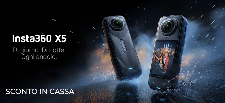 Insta360 promo X Essential Bundle sconto in cassa fino al 08 agosto 2025