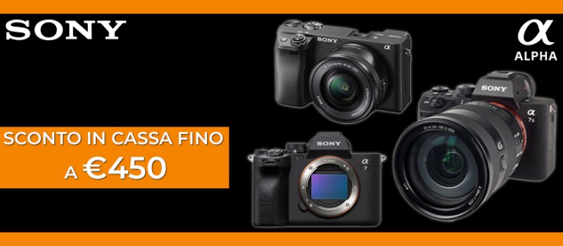 Sony sconti in cassa fino a € 450 su A7 III, A7 IV e A6400 scade il 14 settembre 2025