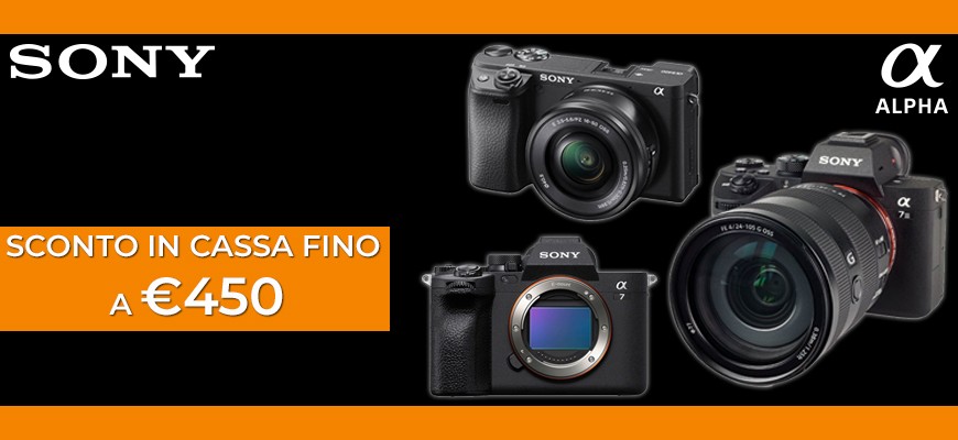 Sony sconti in cassa fino a € 450 su A7 III, A7 IV e A6400 scade il 14 settembre 2025