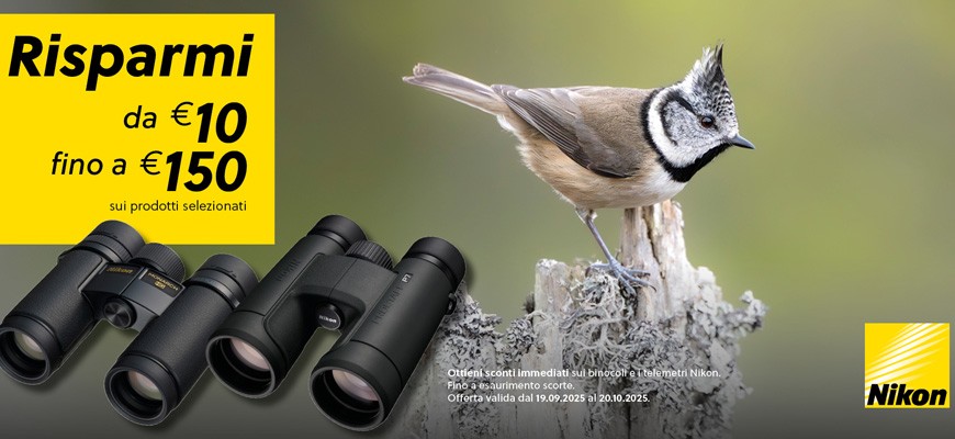 Nikon Autumn Sport Optics promozione sconto in cassa fino € 150 scade il 20 ottobre 2025