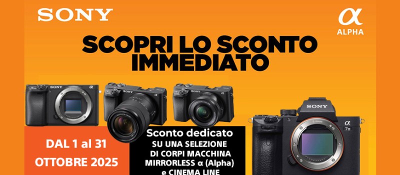 Sony sconto in cassa fino € 450 scade il 31 ottobre 2025