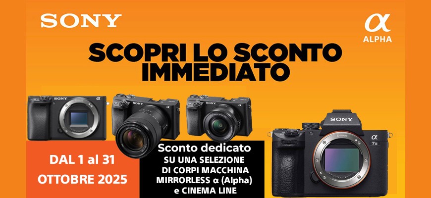 Sony sconto in cassa fino € 450 scade il 31 ottobre 2025