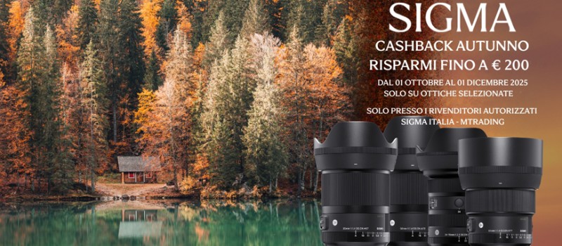 Cashback Sigma: fino a 200 € di rimborso sui migliori obiettivi Art scade il 1 dicembre 2025