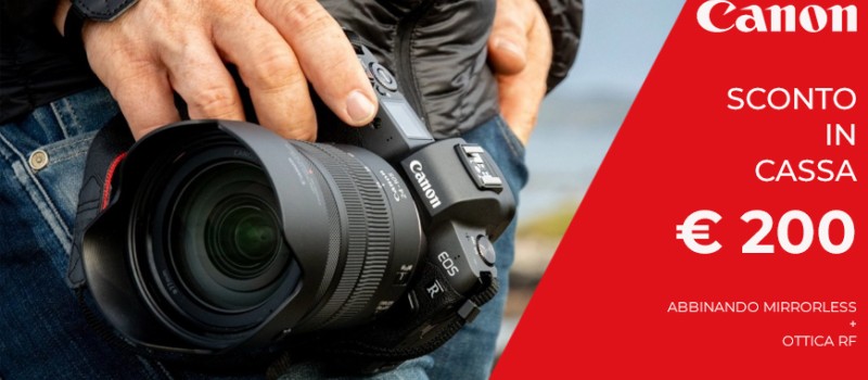 Canon offerta: fino a 800 € di vantaggi sull’abbinata fotocamera + ottica RF scade il 2 novembre 2025