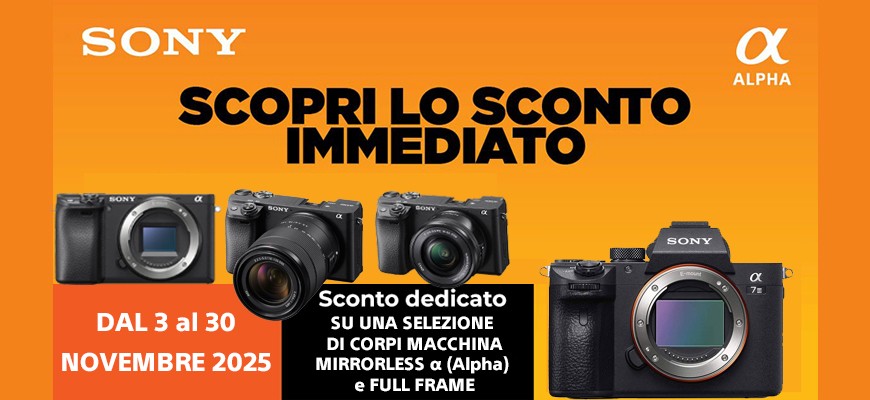 Sony sconto in cassa fino € 500 scade il 30 novembre 2025