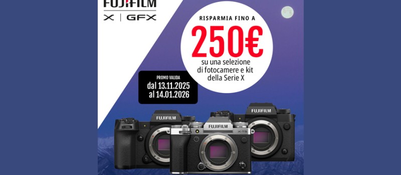 Fujifilm Winter Instant Rebate sconti in cassa fino € 250 scade il 14 gennaio 2026