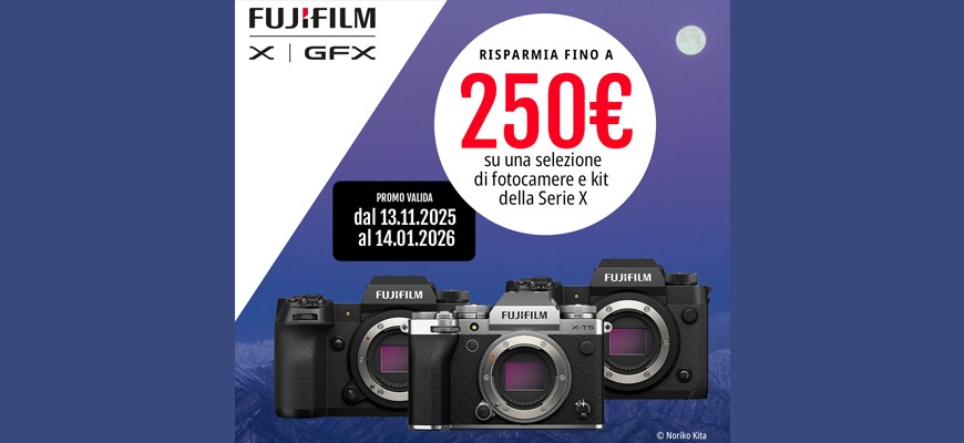 Fujifilm Winter Instant Rebate sconti in cassa fino € 250 scade il 14 gennaio 2026