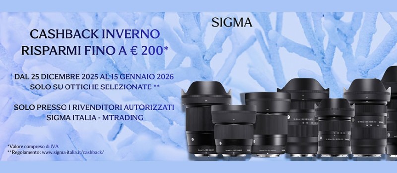 Cashback Inverno Sigma 2025 fino al 15 gennaio 2026