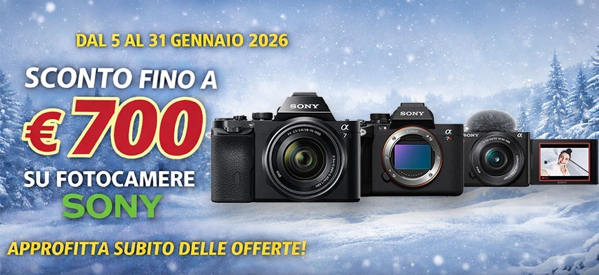 Gennaio è il momento giusto per Sony: sconto immediato in cassa fino € 700 su mirrorless e Cinema Line