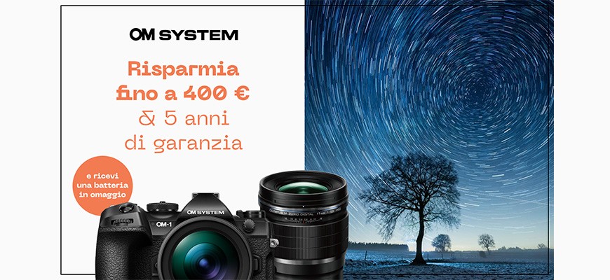 OM SYSTEM Cashback Bright Nights fino al 15 Febbraio 2026