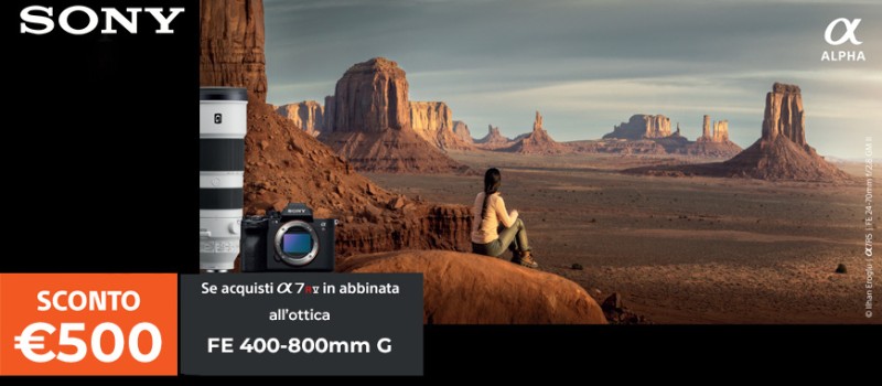 Sony Bundle a7R V + FE 400-800 mm G fino al 15 marzo 2026