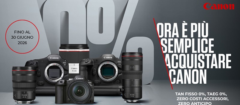 Sistema Canon EOS R: Passa al Mirrorless con il Tasso Zero fino a 24 Mesi scade il 30 giugno 2026