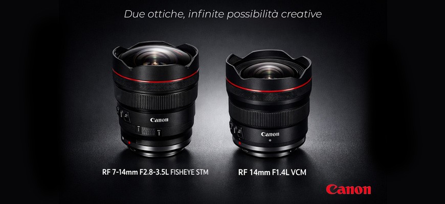 Canon introduce nuove prospettive creative: scopri i nuovi Canon RF 7-14mm Fisheye e RF 14mm F1.4L VCM