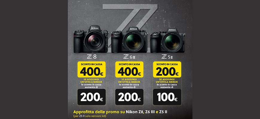 Promo Nikon Instant Saving: Sconti Immediati fino a €600 entro il 26 Febbraio 2026