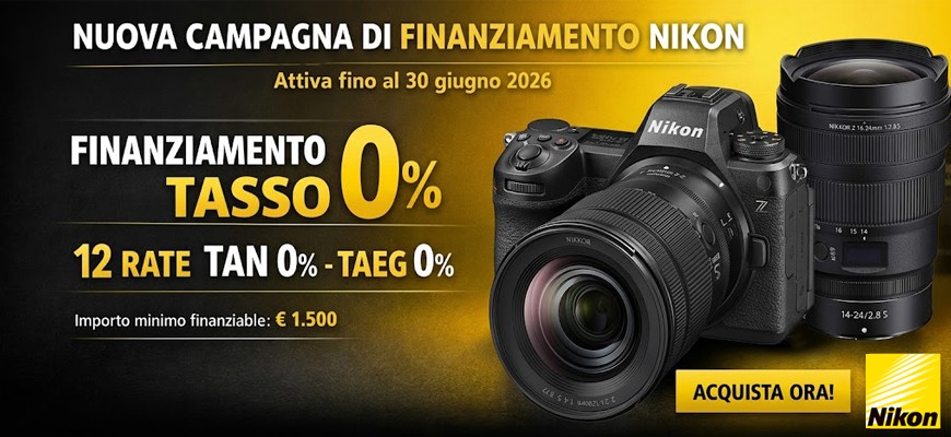 Nikon finanziamento 12 mesi a tasso zero fino al 30 giugno 2026