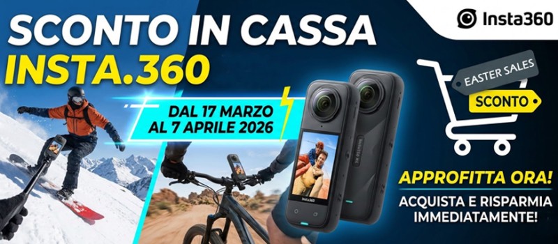 Insta360 Easter Sales: cattura ogni momento a prezzo speciale sconti in cassa scade il 7 aprile 2026