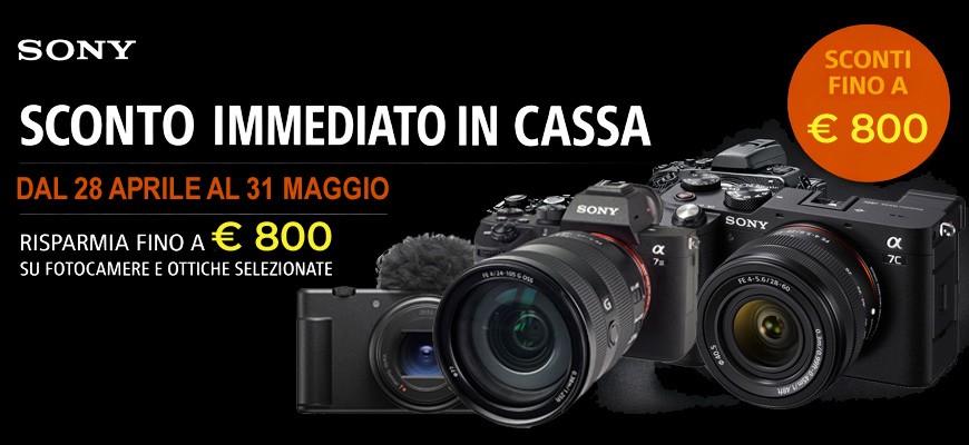 Sony sconto immediato in cassa: risparmia fino a € 800 scade il 31 Maggio 2026