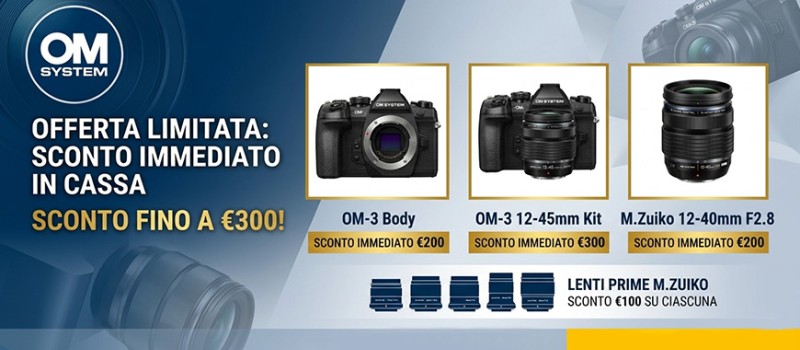 OM SYSTEM Promo sconto in cassa fino al 17 maggio 2026