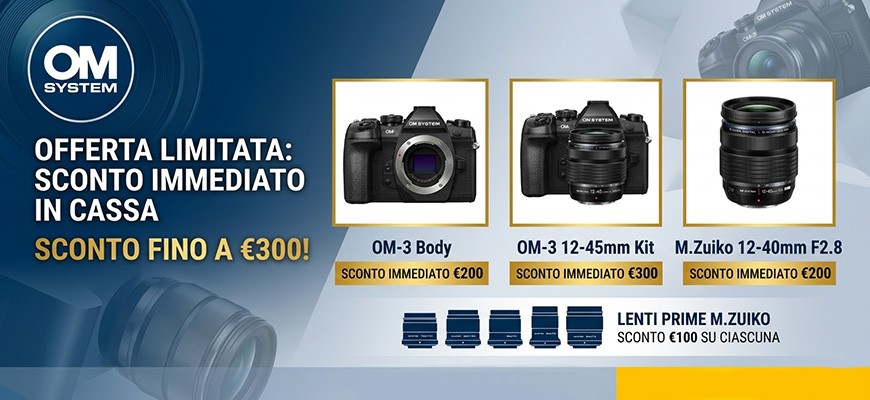  OM SYSTEM Promo sconto in cassa fino al 17 maggio 2026