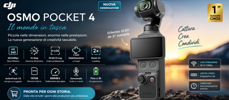 DJI Osmo Pocket 4: il mondo in tasca, ora ancora più potente
