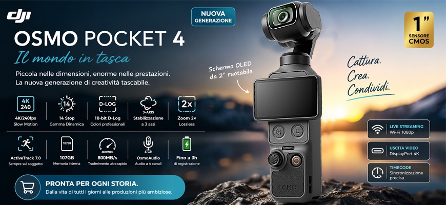 DJI Osmo Pocket 4: il mondo in tasca, ora ancora più potente