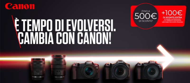 Canon Fiera della Fotografia 2026: speciale sconto in cassa fino € 500 scade il 31 maggio 2026