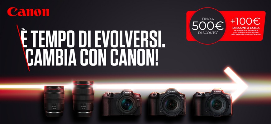 Canon Fiera della Fotografia 2026: speciale sconto in cassa fino € 500 scade il 31 maggio 2026