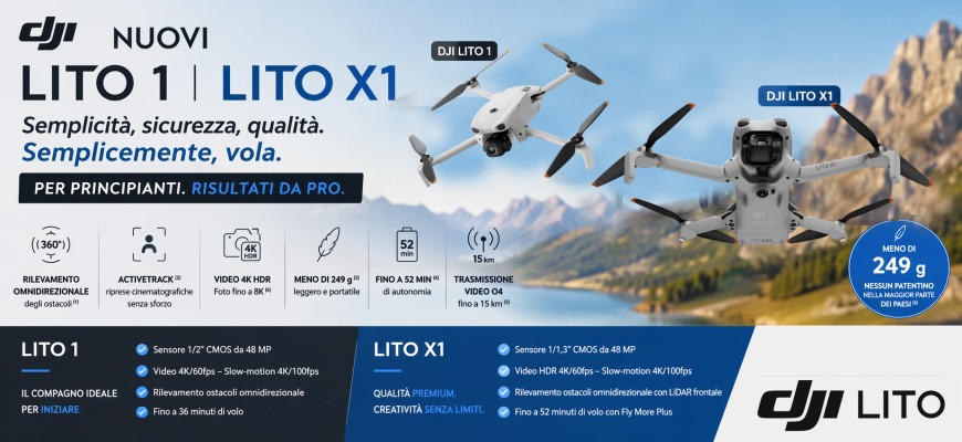 DJI presenta i nuovi LITO 1 e LITO X1: semplicità, sicurezza e qualità per iniziare subito a volare
