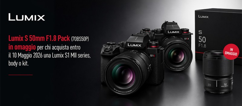 Lumix S50mm f1.8 Pack in omaggio per kit selezionati fino al 10 maggio 2026