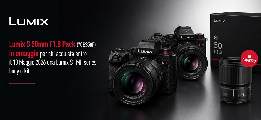 Lumix S50mm f1.8 Pack in omaggio per kit selezionati fino al 10 maggio 2026