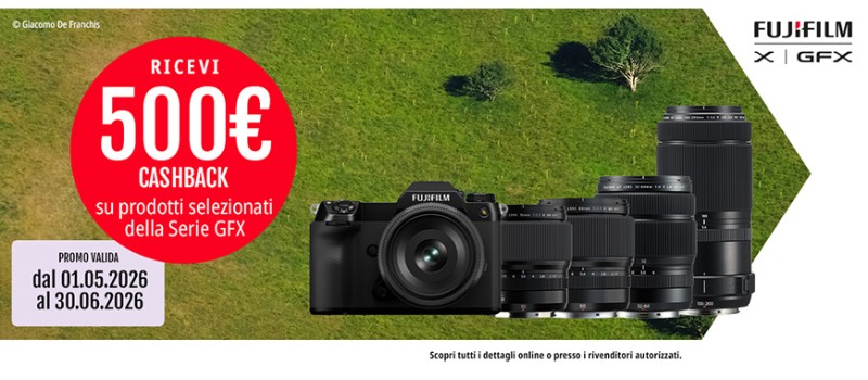 Fujifilm Summer Cashback fino € 500 scade il 30 giugno 2026