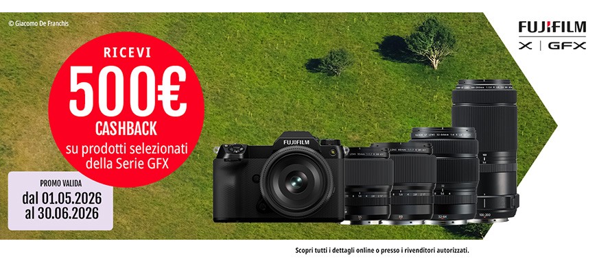 Fujifilm Summer Cashback fino € 500 scade il 30 giugno 2026