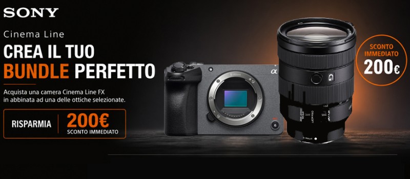 Sony Cinema Line: crea il tuo bundle perfetto e risparmia subito € 200 scade il 28 giugno 2026