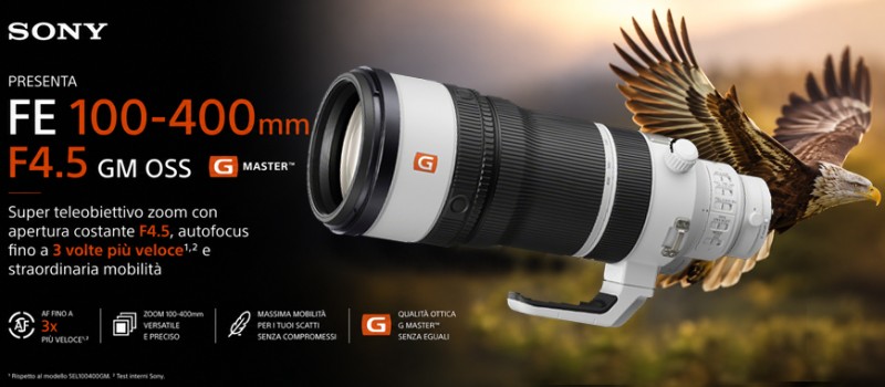 Sony presenta l’ottica FE 100-400 mm F4.5 GM OSS G Master: potenza, precisione e qualità senza compromessi