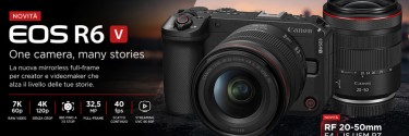 Canon presenta EOS R6 V e RF 20-50mm F4 L IS USM PZ: nuovi strumenti per creator e videomaker