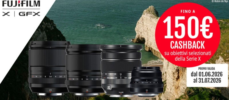 Fujifilm Travel Lens Cashback: fino a 150€ di rimborso sugli obiettivi XF scade il 31 luglio 2026